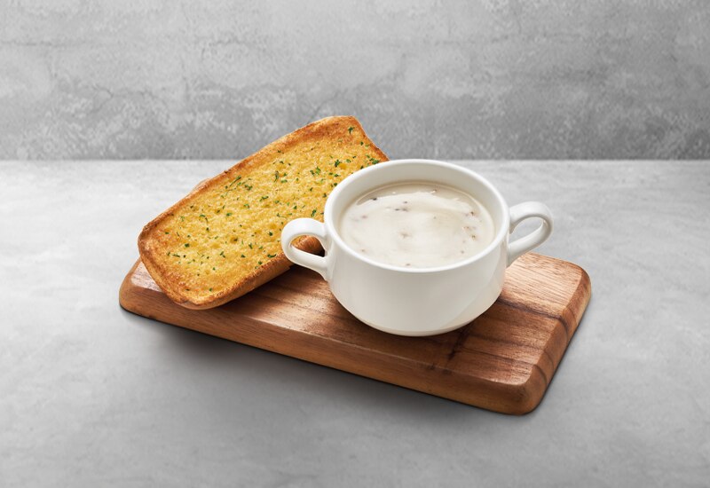 Mushroom Soup & Garlic French Loaf