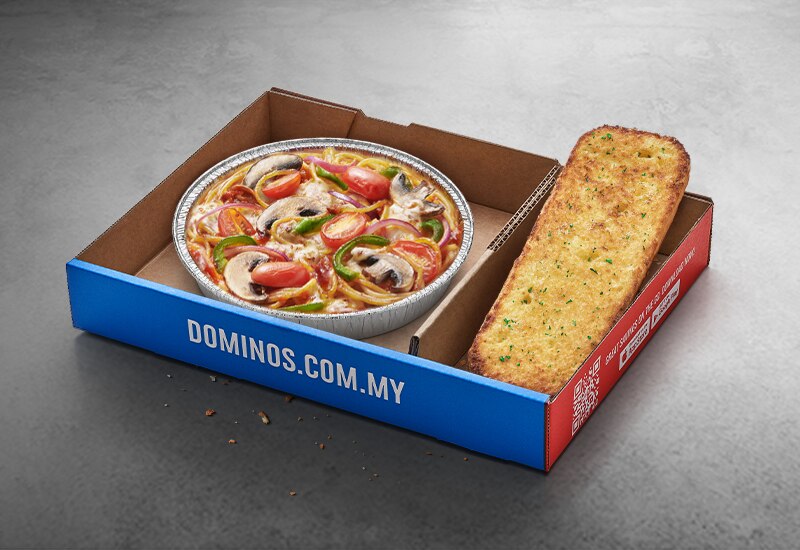 BoxKu Pizza Pasta – Vegie Galore & Garlic Bread