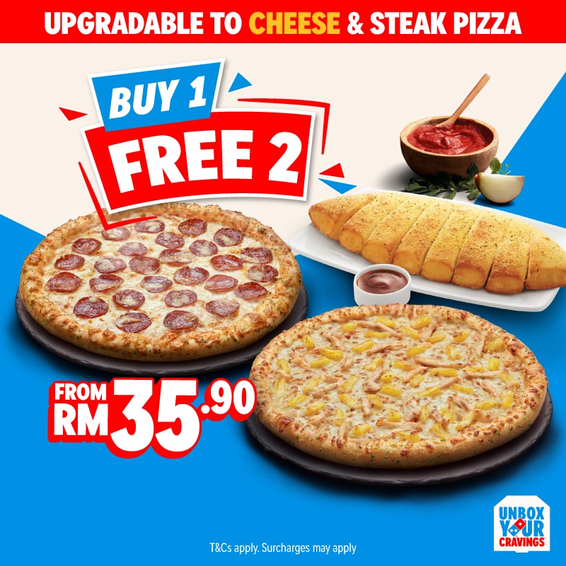 Buy 1 Free 2 from RM35.90 Upgrade Cheese Steak